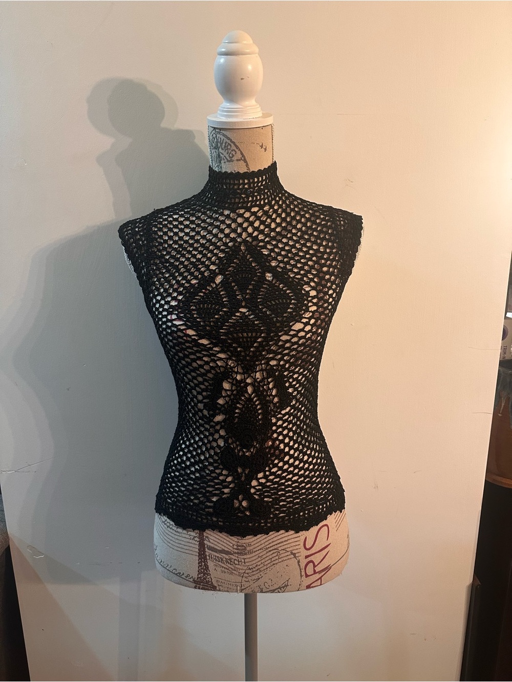 The Limited Black Crochet Handknit Sleeveless Top